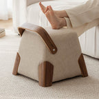 Solid Wood Handle Small Square Ottoman - image 4