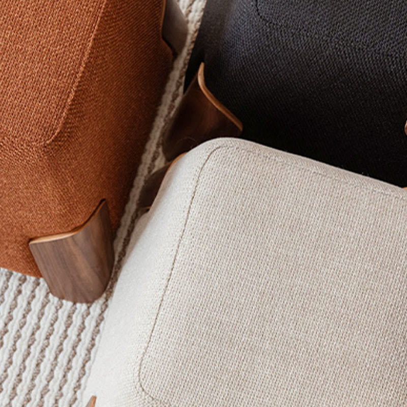 Solid Wood Handle Small Square Ottoman - image 9