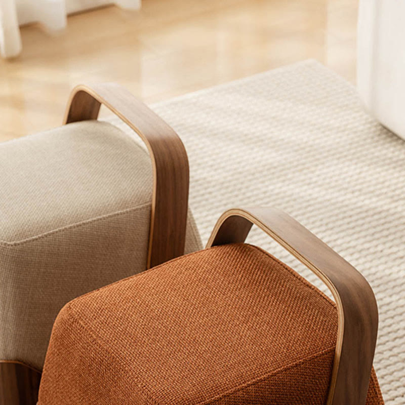 Solid Wood Handle Small Square Ottoman - image 10