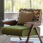Retro Single Solid Wood Accent Chair - image 4