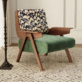 Retro Single Solid Wood Accent Chair - Green - image 0