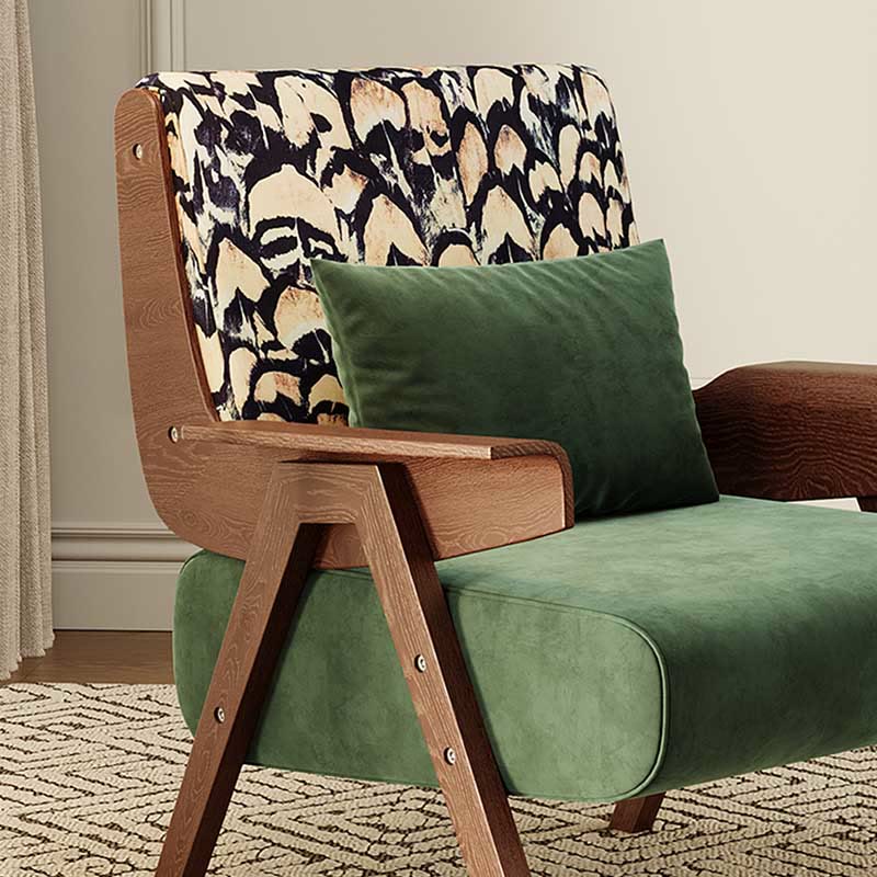 Retro Single Solid Wood Accent Chair