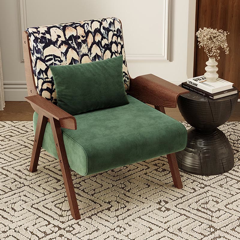 Retro Single Solid Wood Accent Chair - image 3
