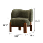 Single Chenille Fabric Solid Wood Accent Chair - image 9
