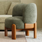 Single Chenille Fabric Solid Wood Accent Chair - image 6