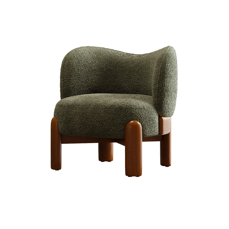 Single Chenille Fabric Solid Wood Accent Chair - image 1