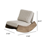 Solid Wood Accent Chair With Striped Cotton Cushion - image 8