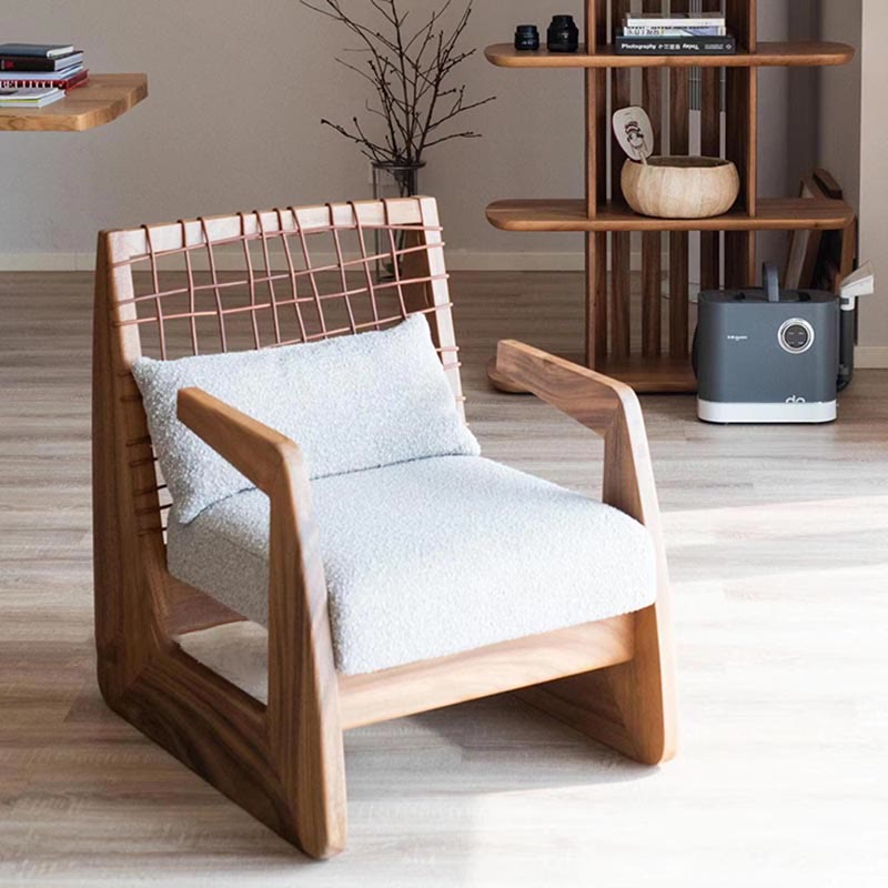Mid-century Woven Rope Accent Chair - Beige - image 5