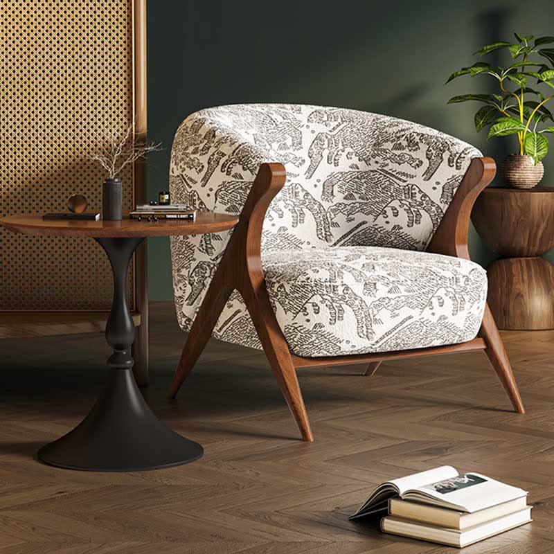 Single Vintage Solid Wood Sofa Accent Chair - image 4