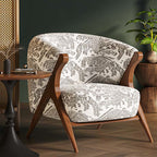 Single Vintage Solid Wood Sofa Accent Chair - Pattern A - image 3