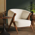 Single Vintage Solid Wood Sofa Accent Chair - White - image 0