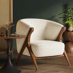 Single Vintage Solid Wood Sofa Accent Chair - White - image 0