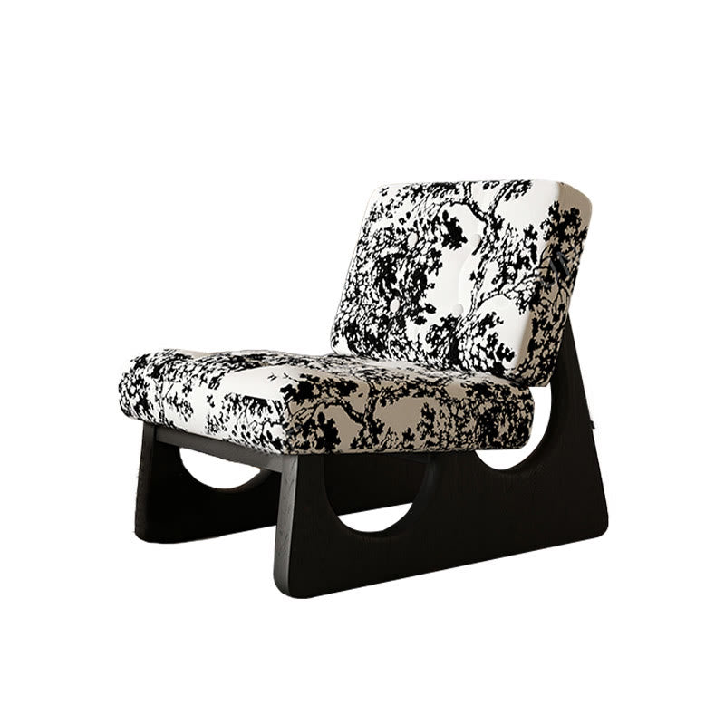 Mid-century Solid Wood Arched Base Accent Chair - image 1