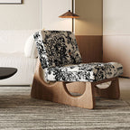Mid-century Solid Wood Arched Base Accent Chair - Walnut - image 0
