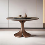 Walnut-modern Solid Wood Round Dining Table - image 15