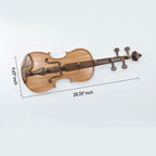 Creative Violin Shape Wall Hook - Wood Hook - L(7 Hooks)-9.64" W x 28.34" L - image 6