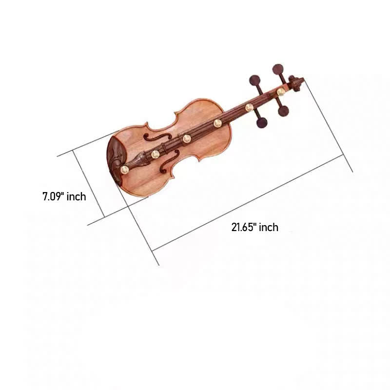 Creative Violin Shape Wall Hook - Brass Hook - S(6 Hooks)-7.08" W x 21.65" L - image 8