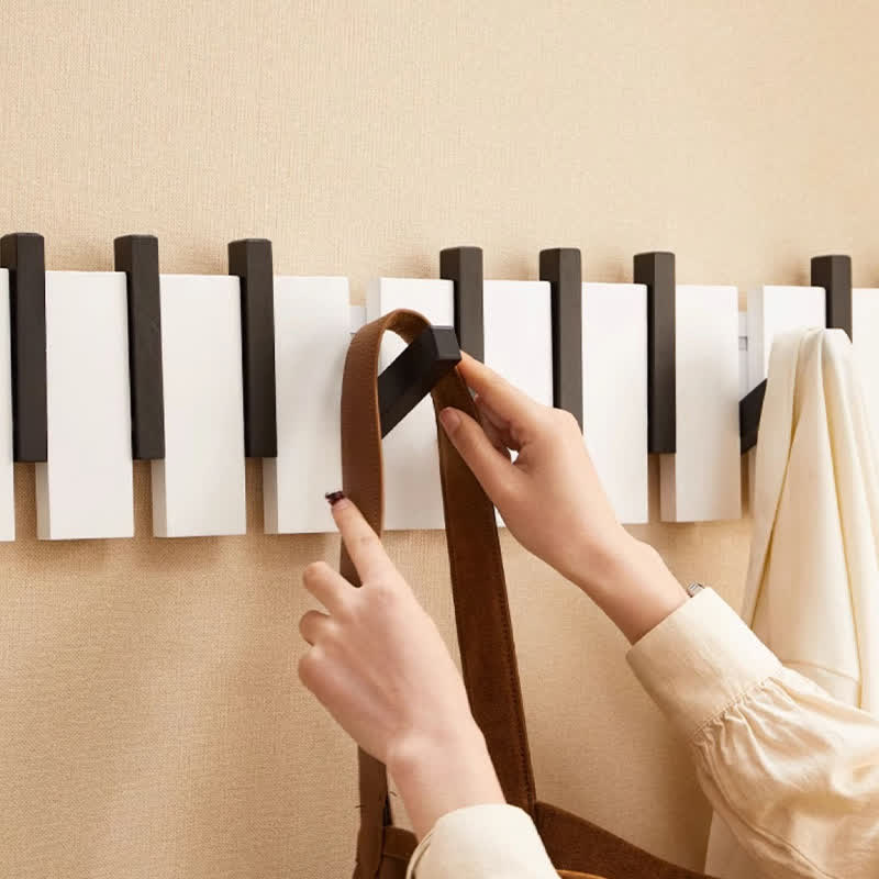 Solid Wood Piano Key Wall Hook