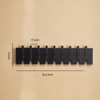 Solid Wood Piano Key Wall Hook - Black - M(9 Hooks)-5.90" W x 24.21" L x 1.33” Th - image 15