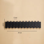 Solid Wood Piano Key Wall Hook - Black - L(11 Hooks)-5.90" W x 29.13" L x 1.33” Th - image 16