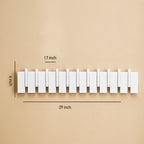 Solid Wood Piano Key Wall Hook - White - L(11 Hooks)-5.90" W x 29.13" L x 1.33” Th - image 12