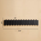 Solid Wood Piano Key Wall Hook - Black - XL(13 Hooks）-5.90" W x 33.85 " L x 1.33”Th - image 17