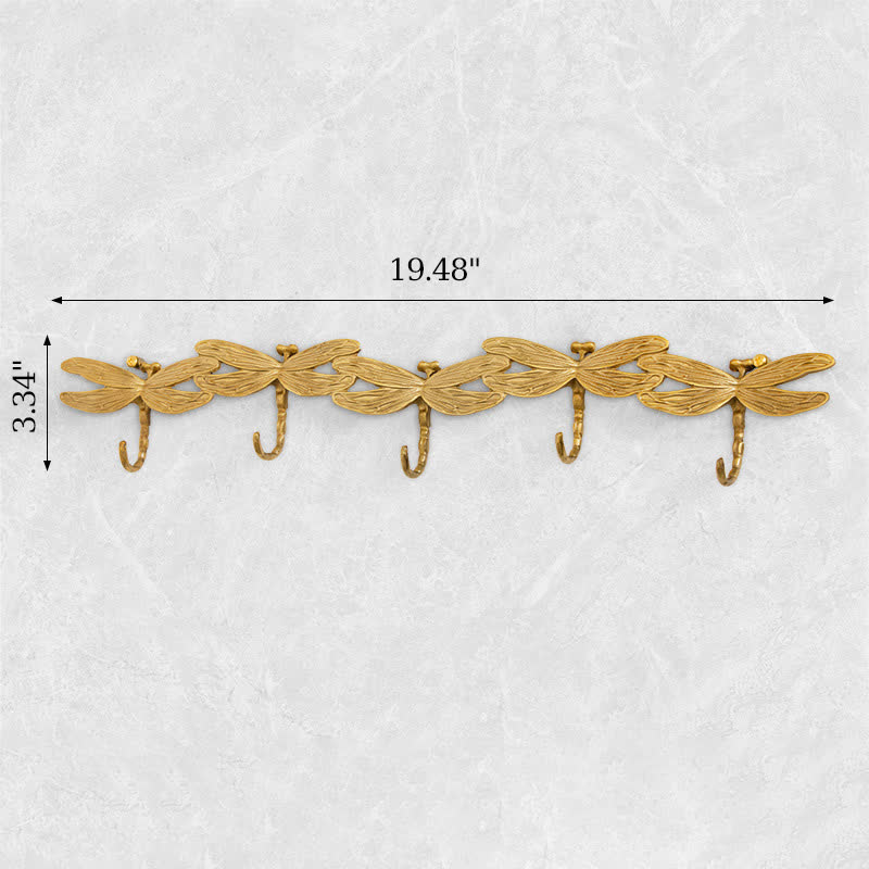 5-Hook Brass Dragonfly Wall Hook - image 7