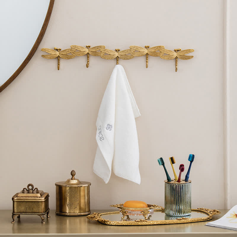 5-Hook Brass Dragonfly Wall Hook - image 3