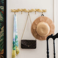 5-Hook Brass Dragonfly Wall Hook - 5 hooks-3.34"W  x 19.48"L - image 0