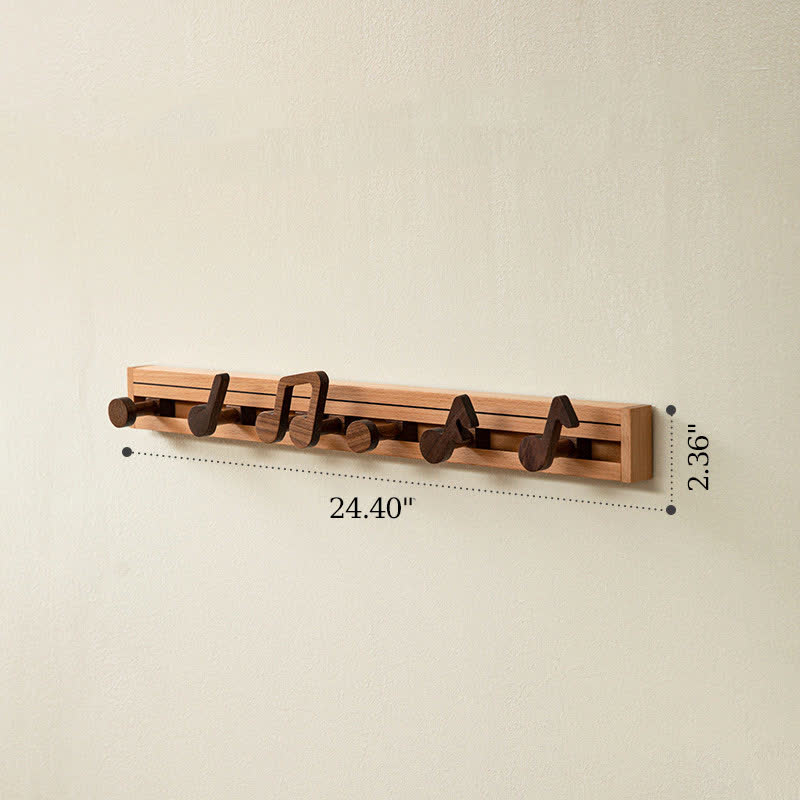 Solid Wood Musical Notes Wall Hook