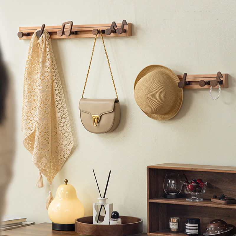 Solid Wood Musical Notes Wall Hook
