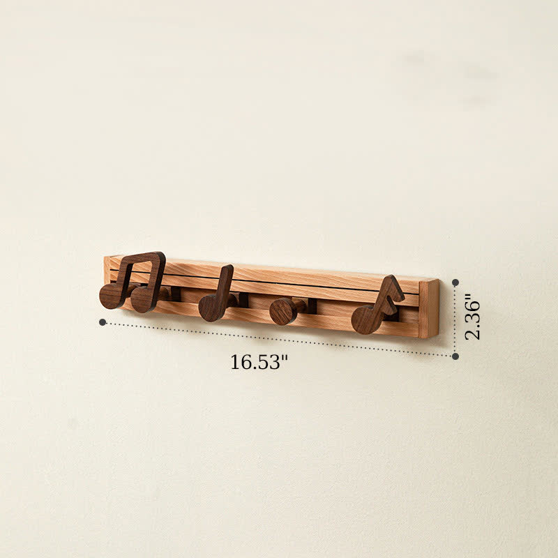 Solid Wood Musical Notes Wall Hook