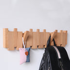 Wood Color Solid Wood Creative Piano Key Wall Hook - image 3