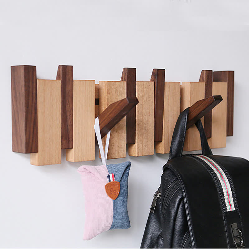 Wood Color Solid Wood Creative Piano Key Wall Hook - image 20