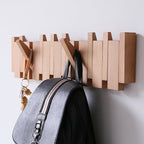 Wood Color Solid Wood Creative Piano Key Wall Hook - image 4