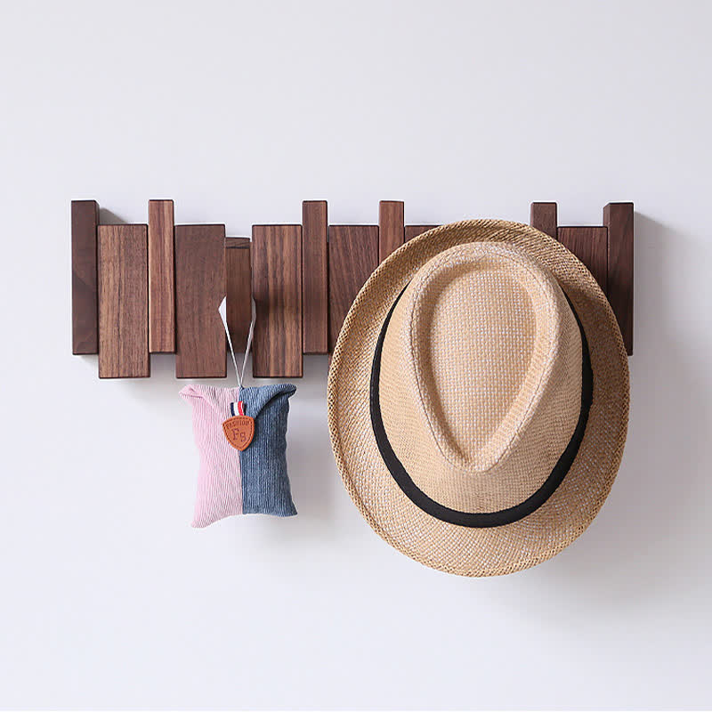 Wood Color Solid Wood Creative Piano Key Wall Hook - image 10