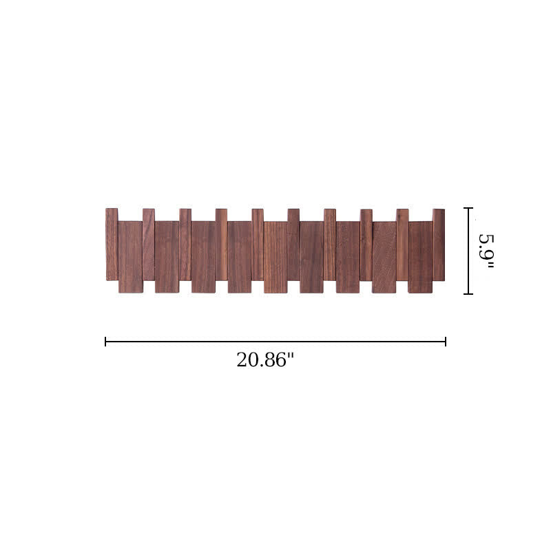Wood Color Solid Wood Creative Piano Key Wall Hook - Walnut - 8 hooks - image 16