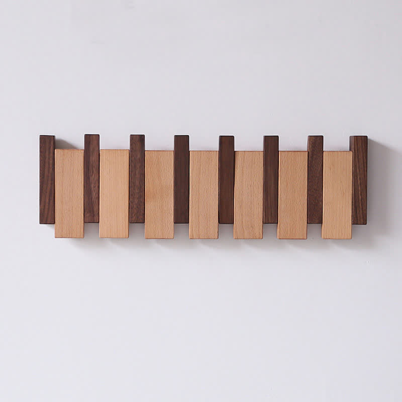 Wood Color Solid Wood Creative Piano Key Wall Hook - image 21