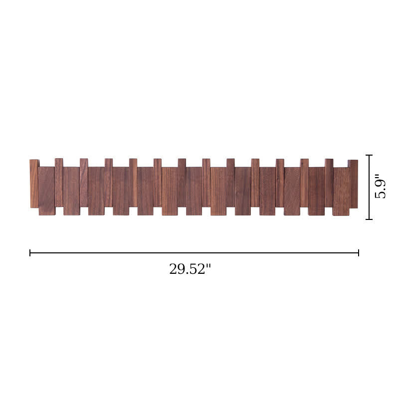 Wood Color Solid Wood Creative Piano Key Wall Hook - Walnut - 12 hooks - image 18