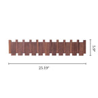 Wood Color Solid Wood Creative Piano Key Wall Hook - Walnut - 10 hooks - image 17
