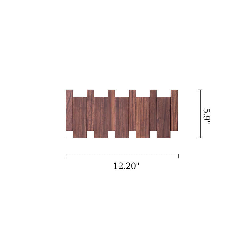 Wood Color Solid Wood Creative Piano Key Wall Hook - Walnut - 4 hooks - image 14