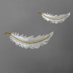 Creative Feather Decorative Wall Hook - Style 4 (3 hooks+4 hooks) - White - image 4