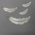 Creative Feather Decorative Wall Hook - Style 1（4 hooks+3 hooks+ 2 pcs no hook) - White - image 2