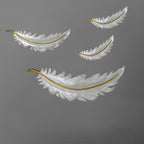 Creative Feather Decorative Wall Hook - Style 1（4 hooks+3 hooks+ 2 pcs no hook) - White - image 2