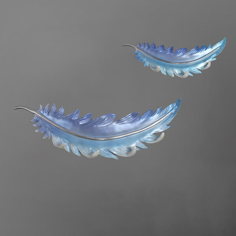 Creative Feather Decorative Wall Hook - Style 4 (3 hooks+4 hooks) - Blue - image 13