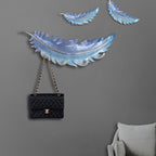 Creative Feather Decorative Wall Hook - Style 2(4 hooks+ 2 pcs no hook) - Blue - image 10