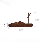 Solid Wood Cloud Shape Wall Hook - Walnut - S（7 hooks)-1.96"W x 15.74''L - image 11