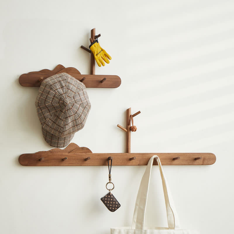 Solid Wood Cloud Shape Wall Hook