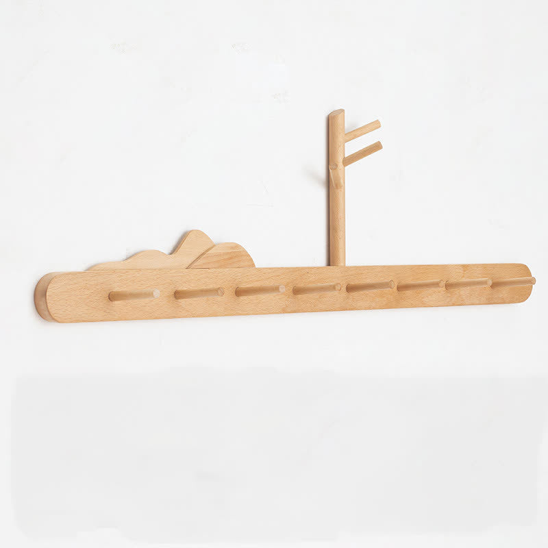 Solid Wood Cloud Shape Wall Hook