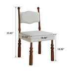Vintage Solid Wood Lamb Velvet Dining Chair - image 9